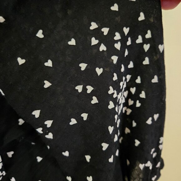 Anthropologie NWT Juliette Knee Length Dress Black White Heart Starburts Size Lp - Picture 10 of 14